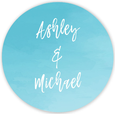 Blue Ombre Round Stickers
